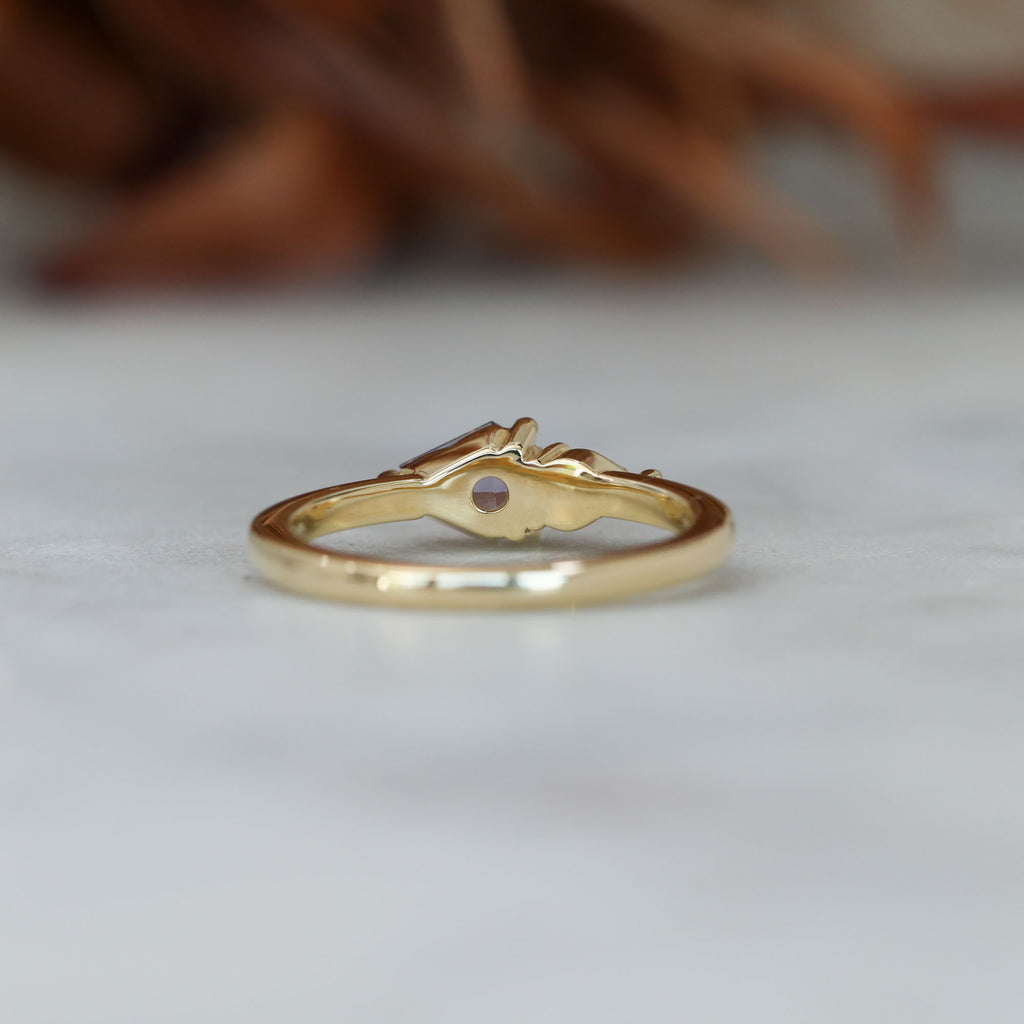 0.85ct Madagascan Sapphire & diamond engagement ring back