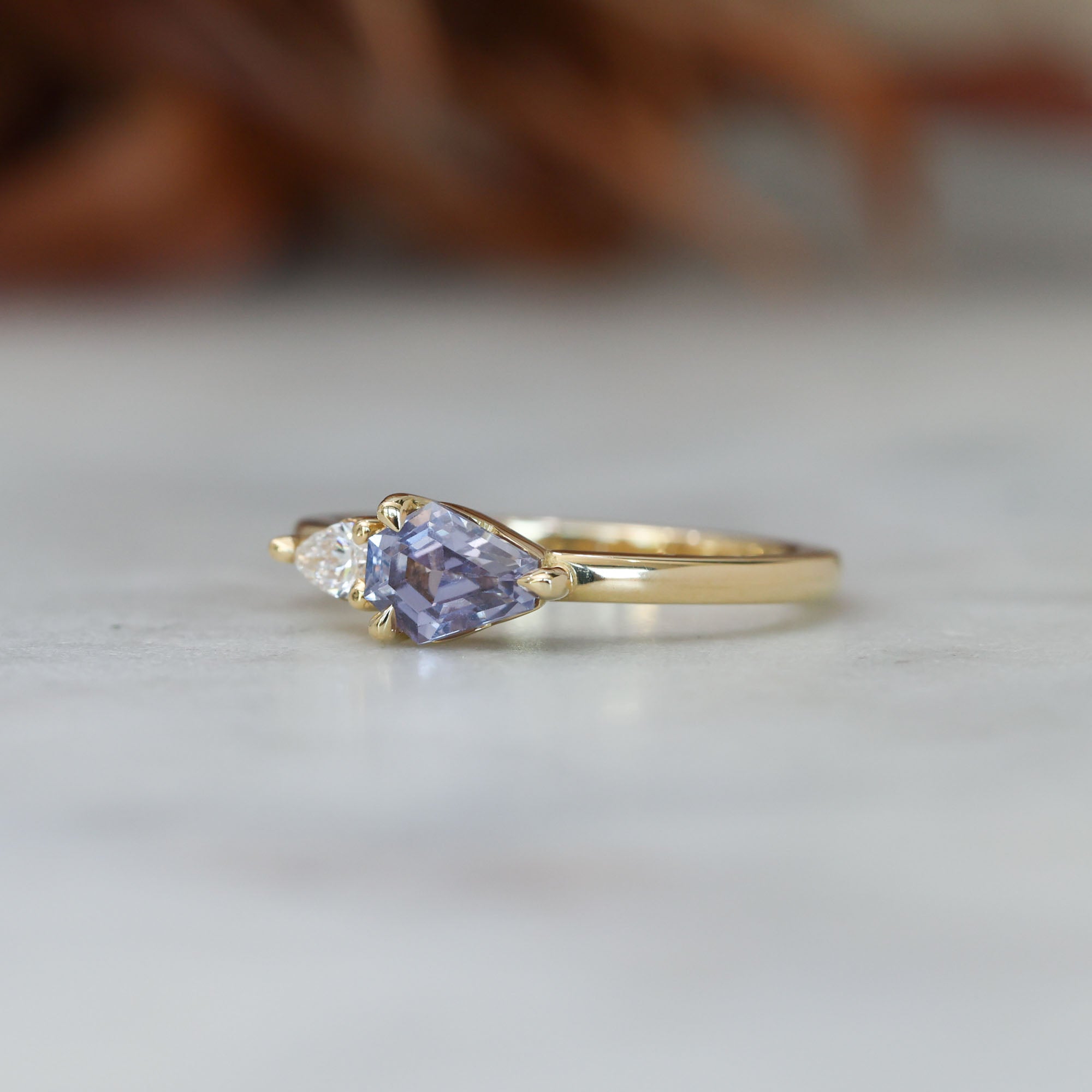 0.85ct Madagascan Sapphire & diamond engagement ring