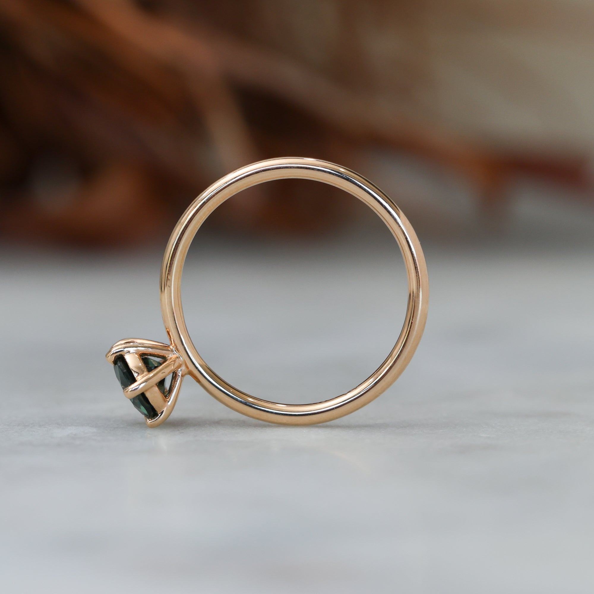 0.91ct australian parti sapphire solitaire engagement ring profile