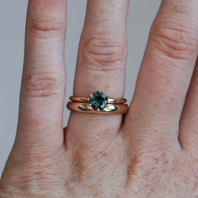 0.91ct australian parti sapphire solitaire engagement ring with wedding band