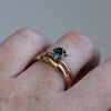 0.91ct australian parti sapphire solitaire engagement ring with wedding band profile