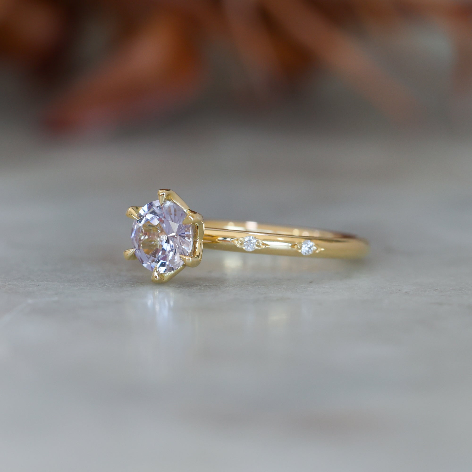 0.94ct Pink Madagascan and diamond engagement ring