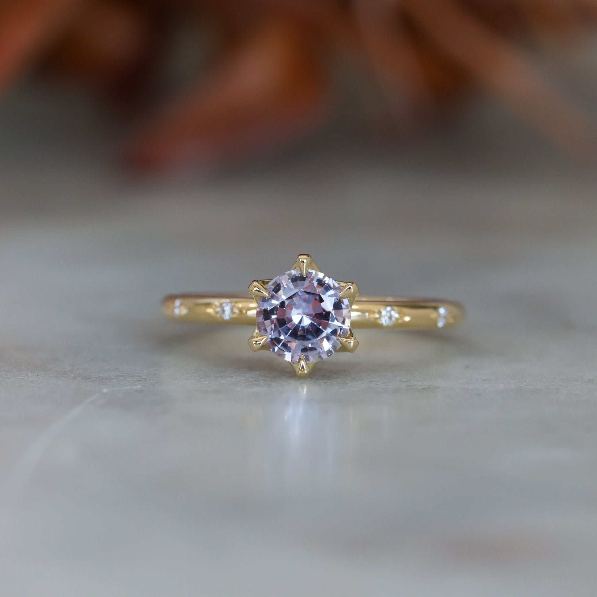 0.94ct Pink Madagascan engagement ring with diamond band