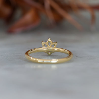 0.94ct Pink Madagascan and diamond engagement ring back view