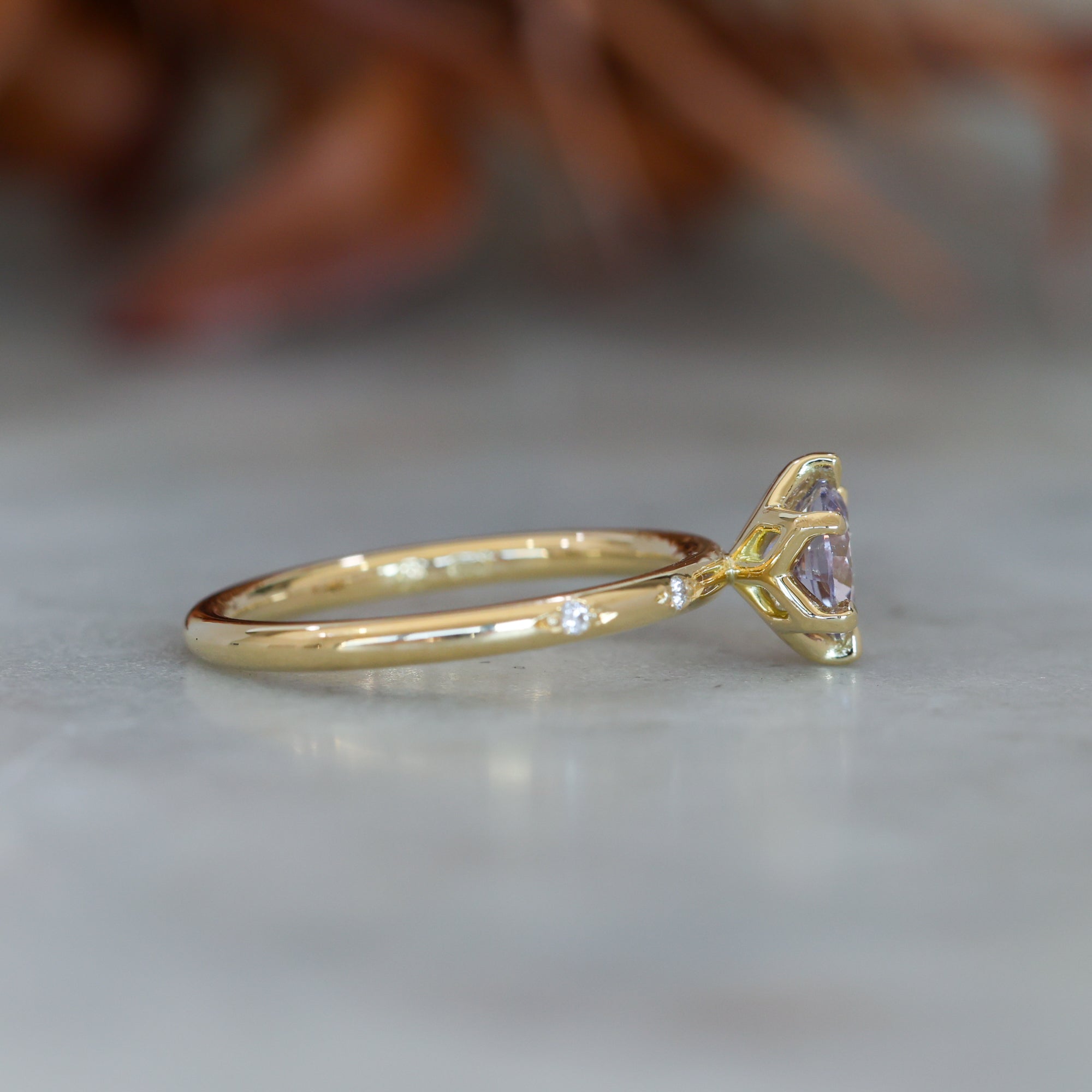 0.94ct Pink Madagascan and diamond engagement ring