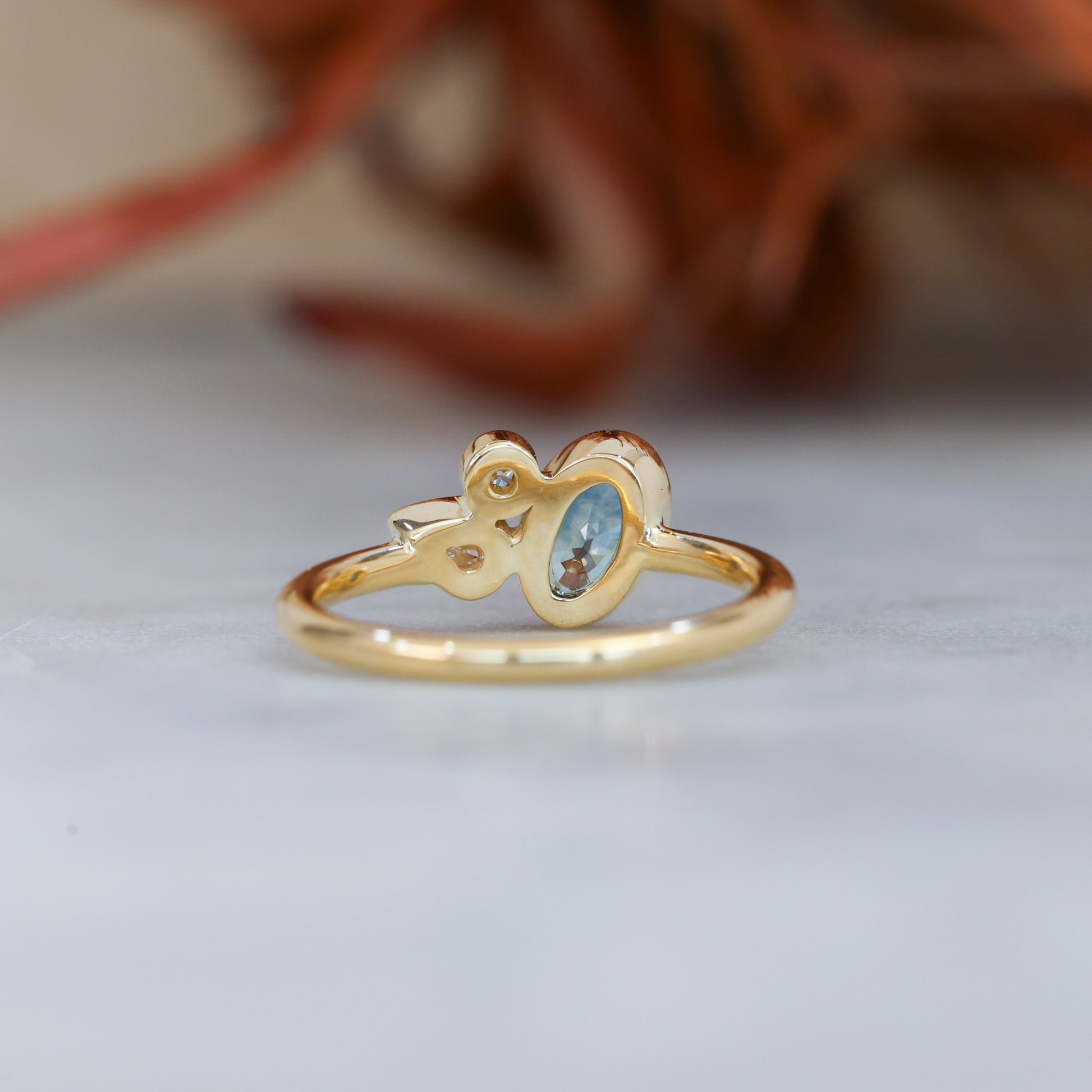 BRIDIE | 0.99CT OVAL MONTANA SAPPHIRE & DIAMOND ENGAGEMENT RING