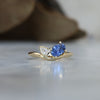 TOI ET MOI / 1.02CT OVAL SAPPHIRE & 0.10ct PEAR DIAMOND RING