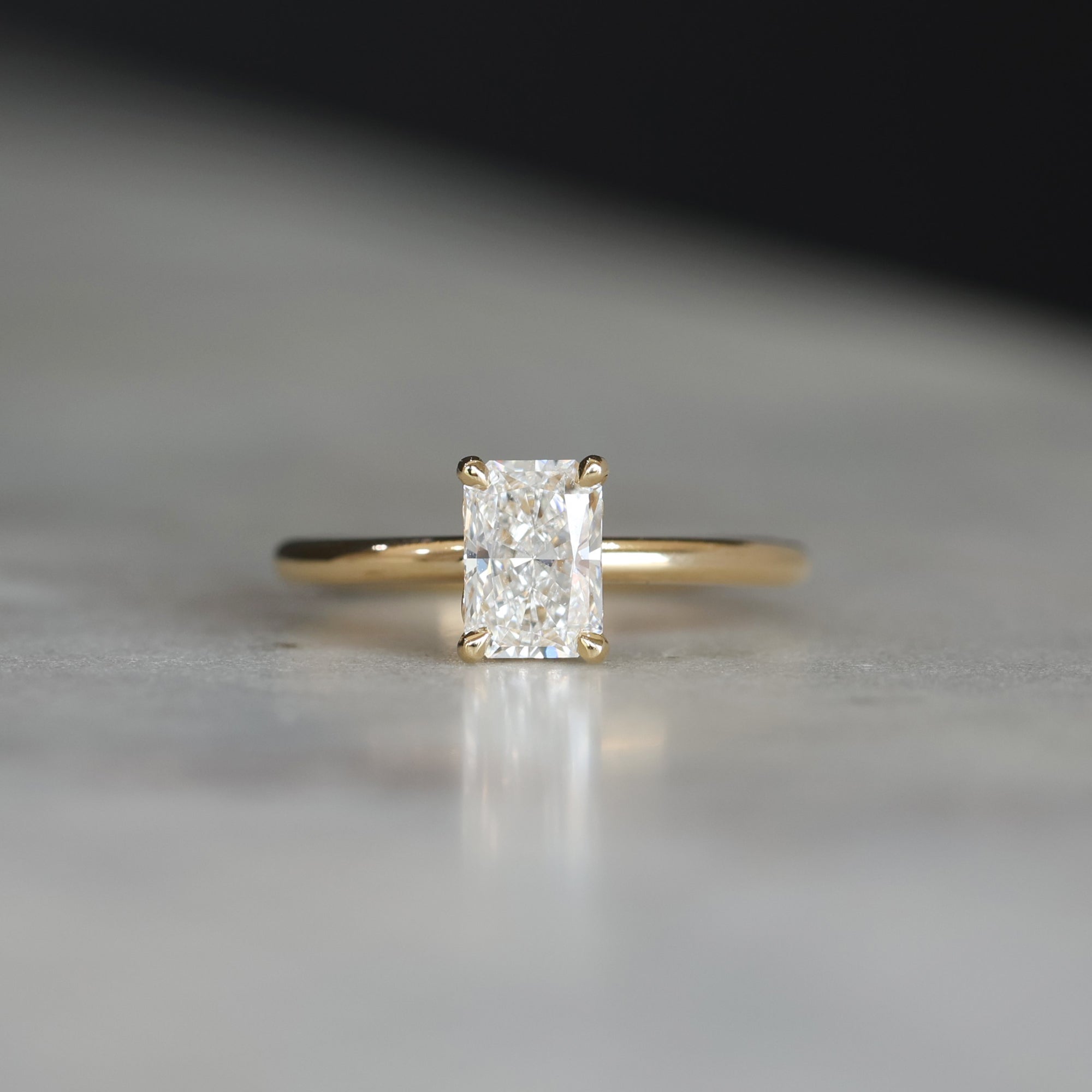 1.00ct Radiant Cut Diamond Solitaire engagement ring