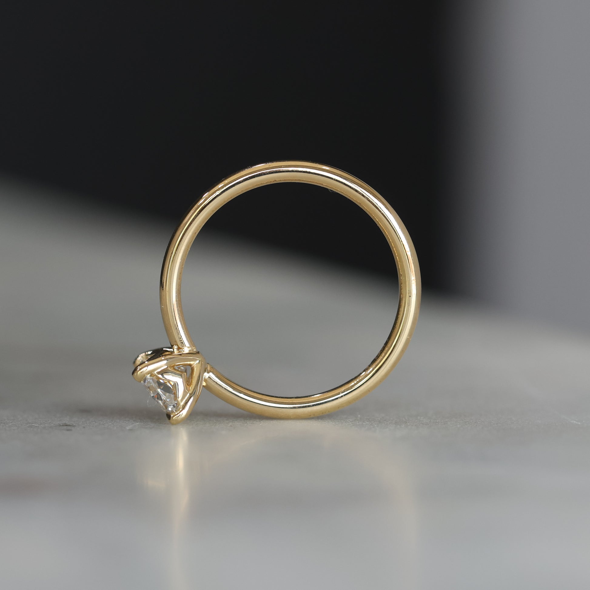 1.00ct Radiant Cut Diamond Solitaire engagement ring side profile