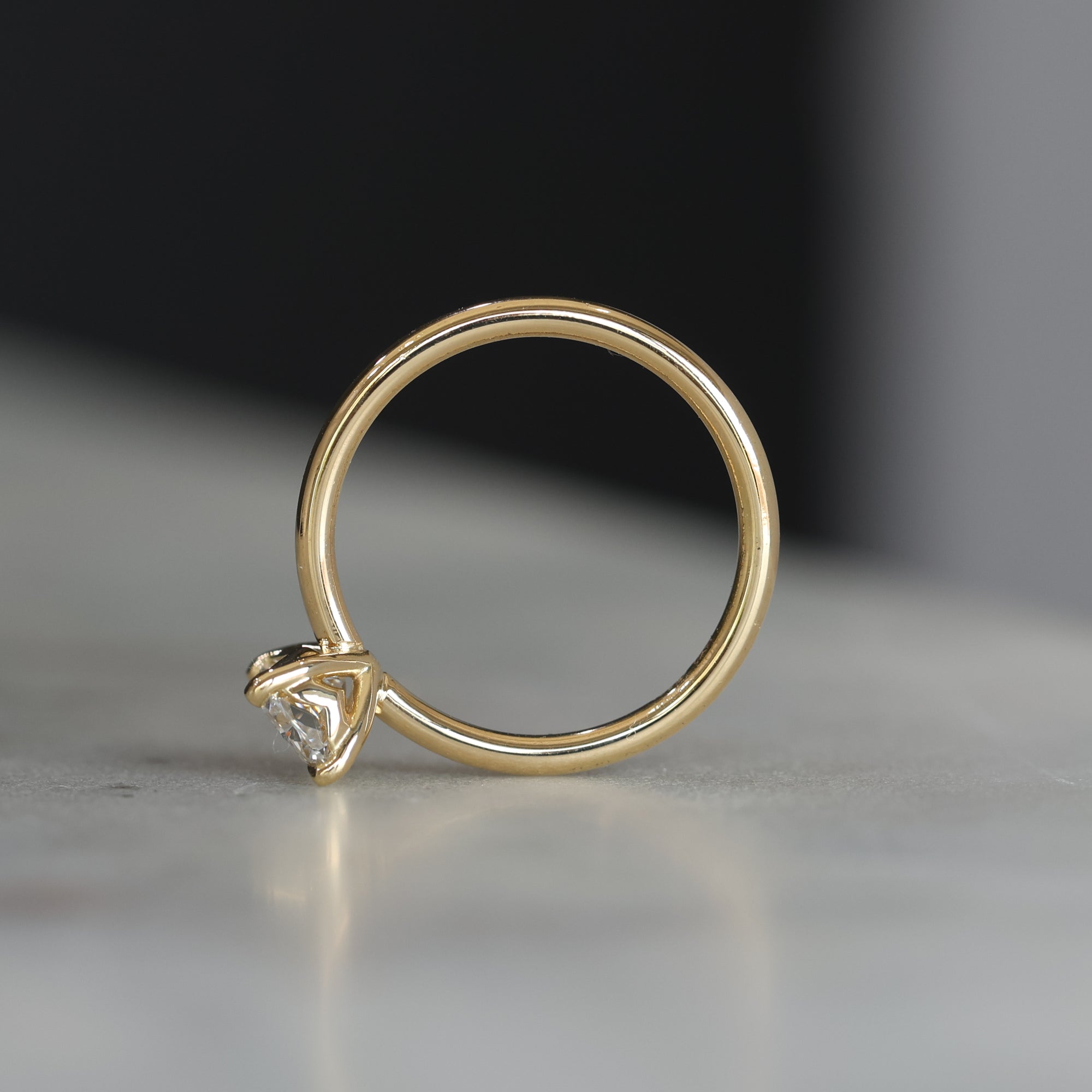 1.00ct Radiant Cut Diamond Solitaire engagement ring side profile