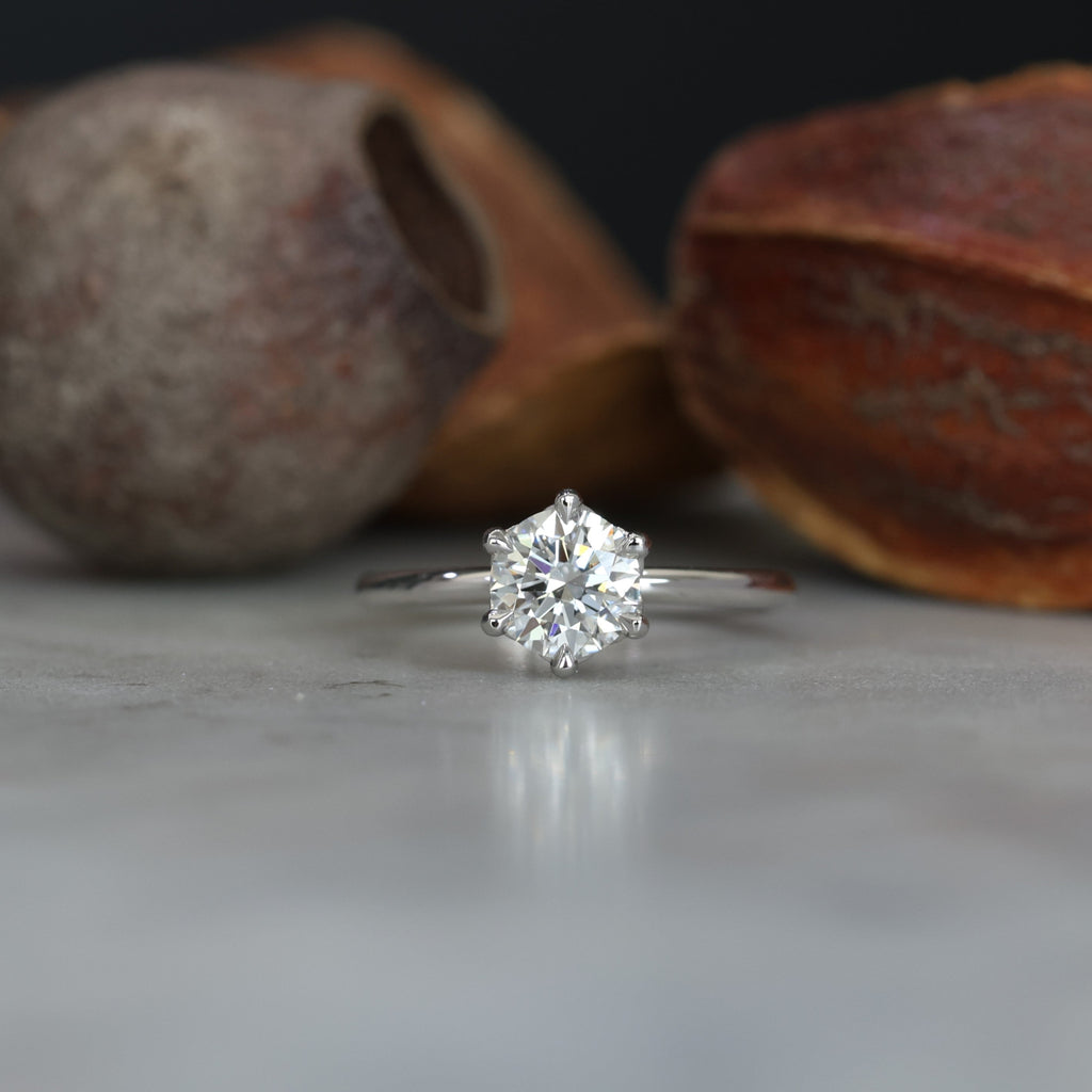 1.00ct round cut diamond solitaire engagement ring