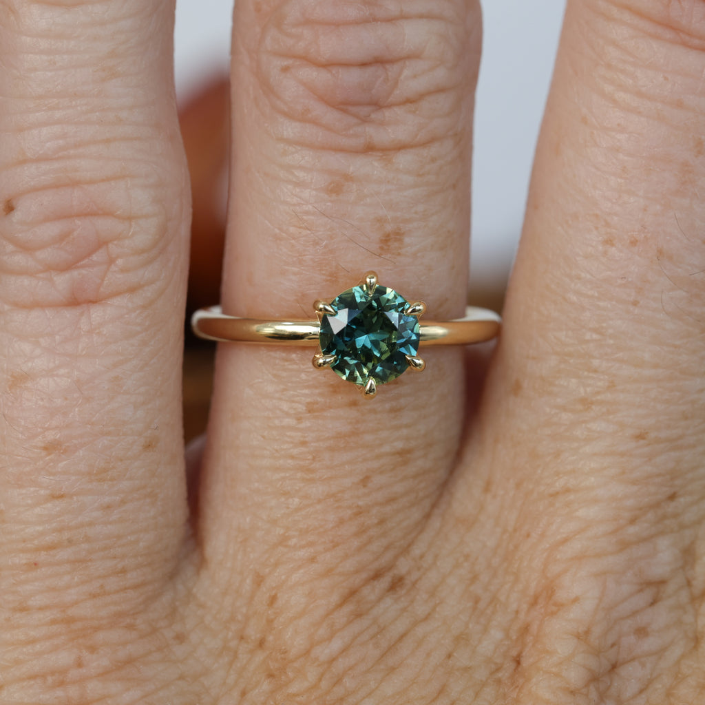 LOTUS | 1.03CT ROUND AUSTRALIAN SAPPHIRE SOLITAIRE ENGAGEMENT RING