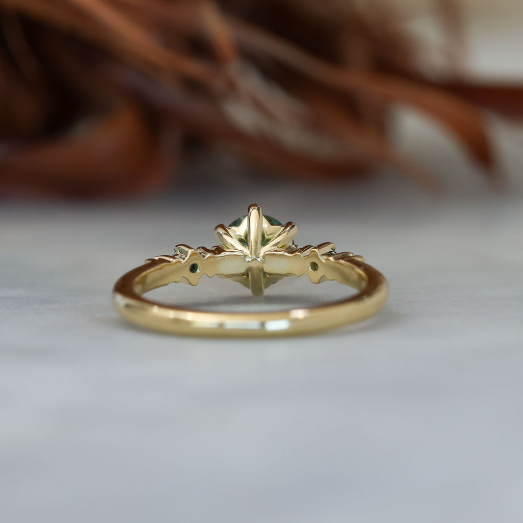 1.04ct Round Cut Australian Parti Sapphire engagement ring back