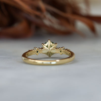 1.04ct Round Cut Australian Parti Sapphire engagement ring back