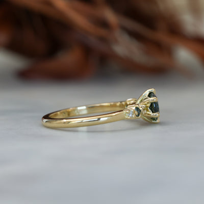 1.04ct Round Cut Australian Parti Sapphire engagement ring side