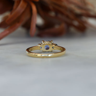 1.07ct ceylon sapphire triple lunar trilogy engagement ring back