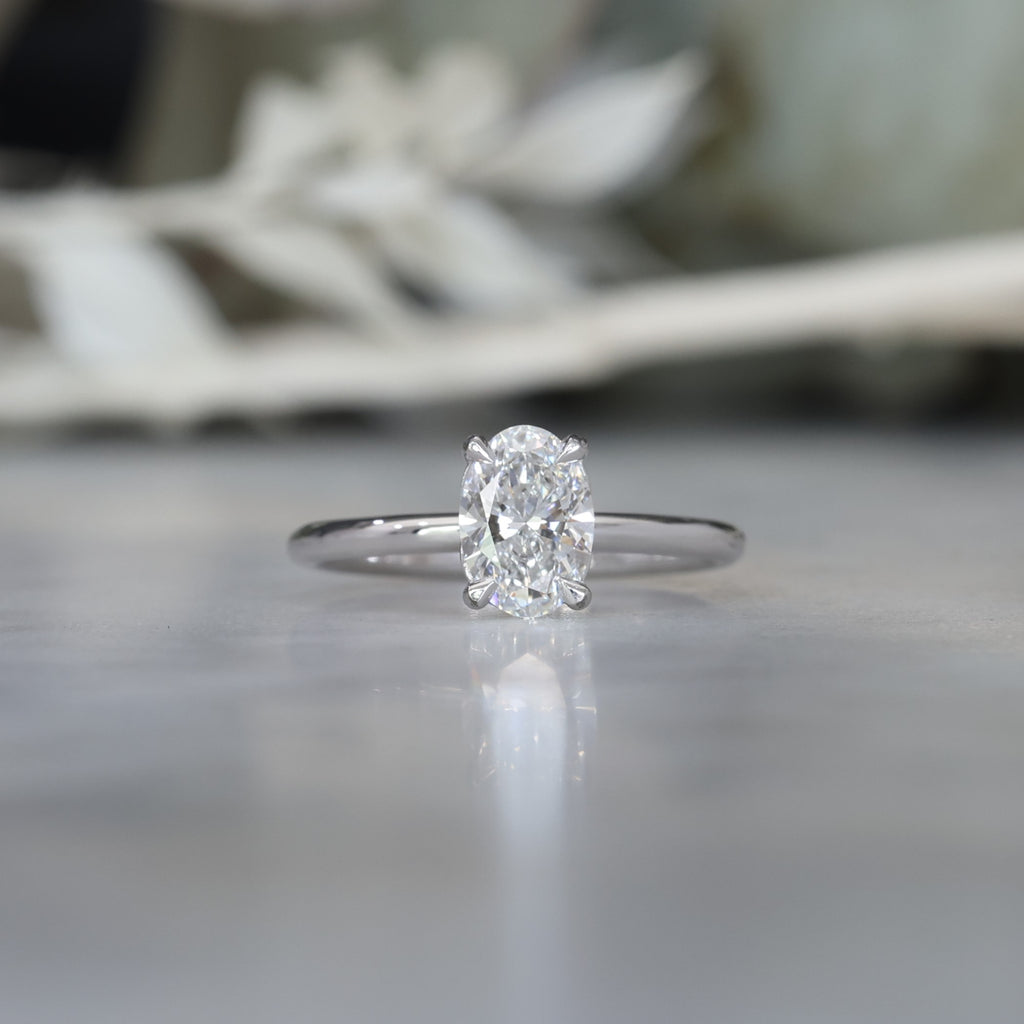 1.08ct Oval Diamond Solitaire engagement ring white gold