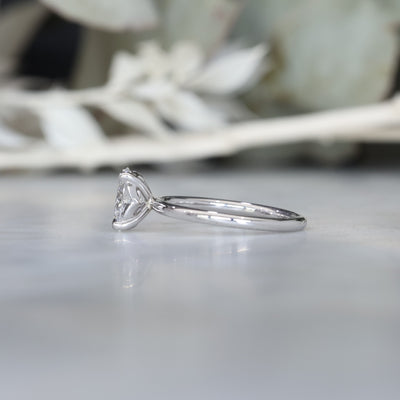 1.08ct Oval Diamond Solitaire engagement ring white gold setting view