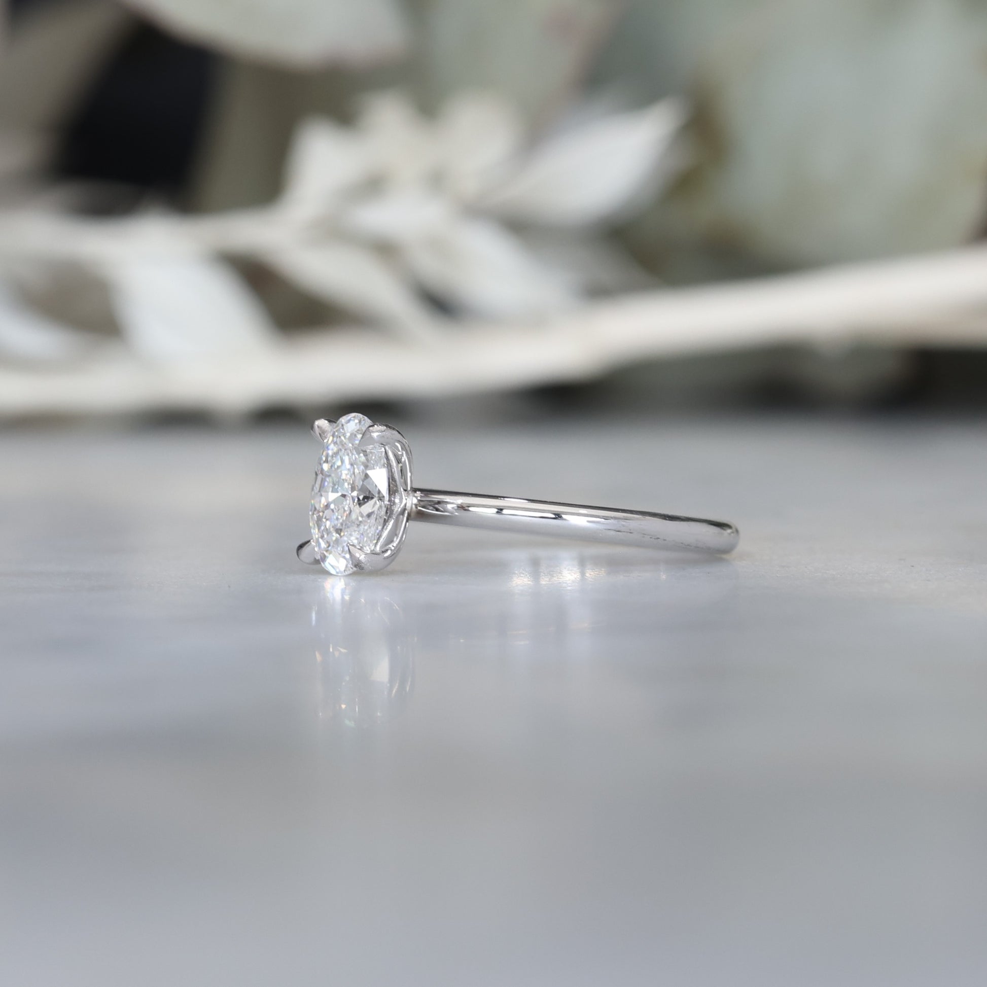 1.08ct Oval Diamond Solitaire engagement ring white gold
