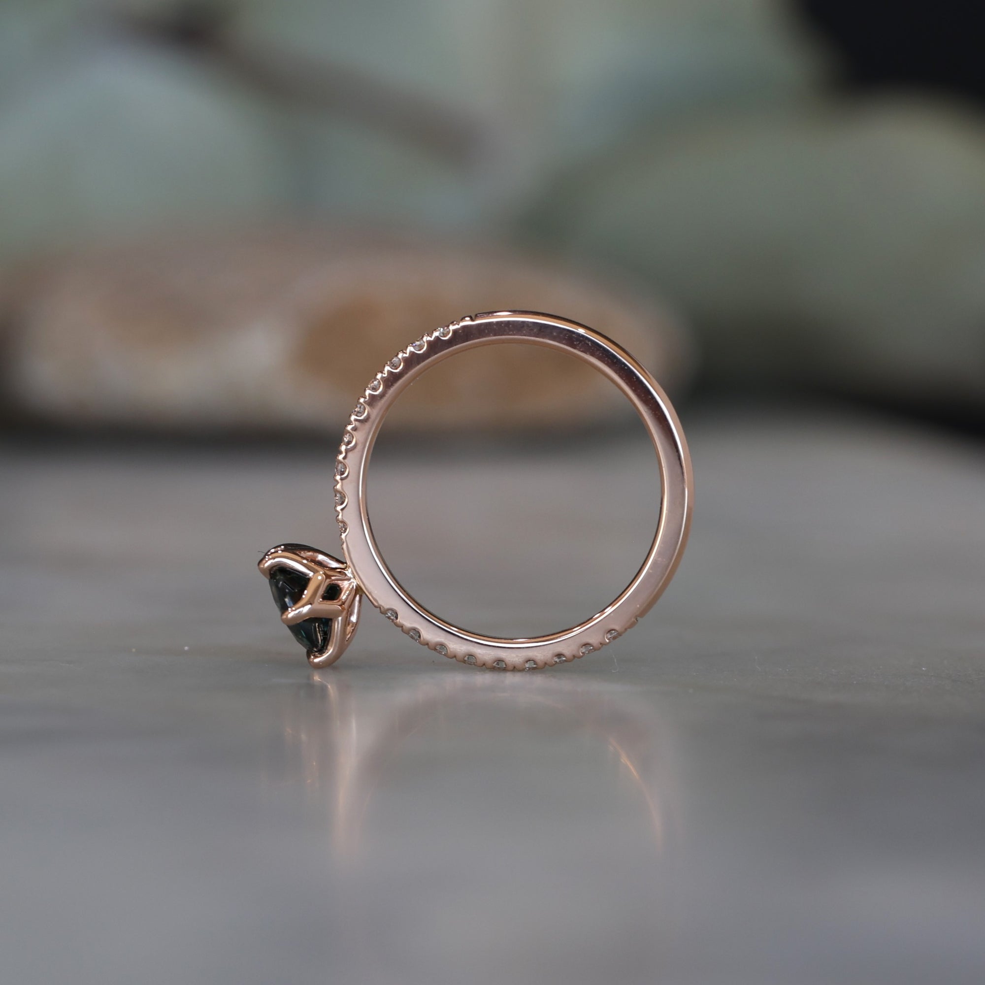 1.08ct Round Cut Australian Parti Sapphire engagement ring