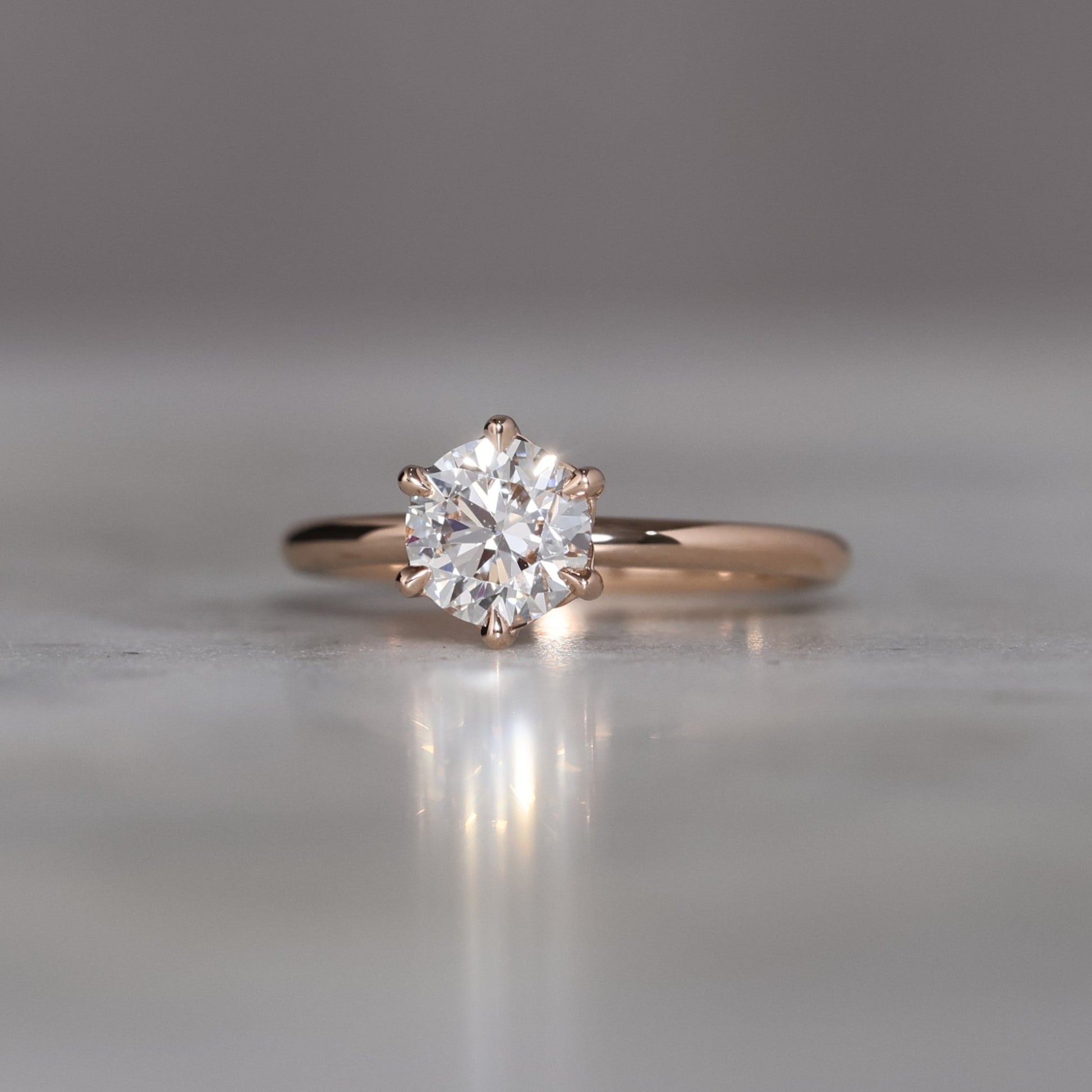 1.08ct round cut white diamond engagement ring