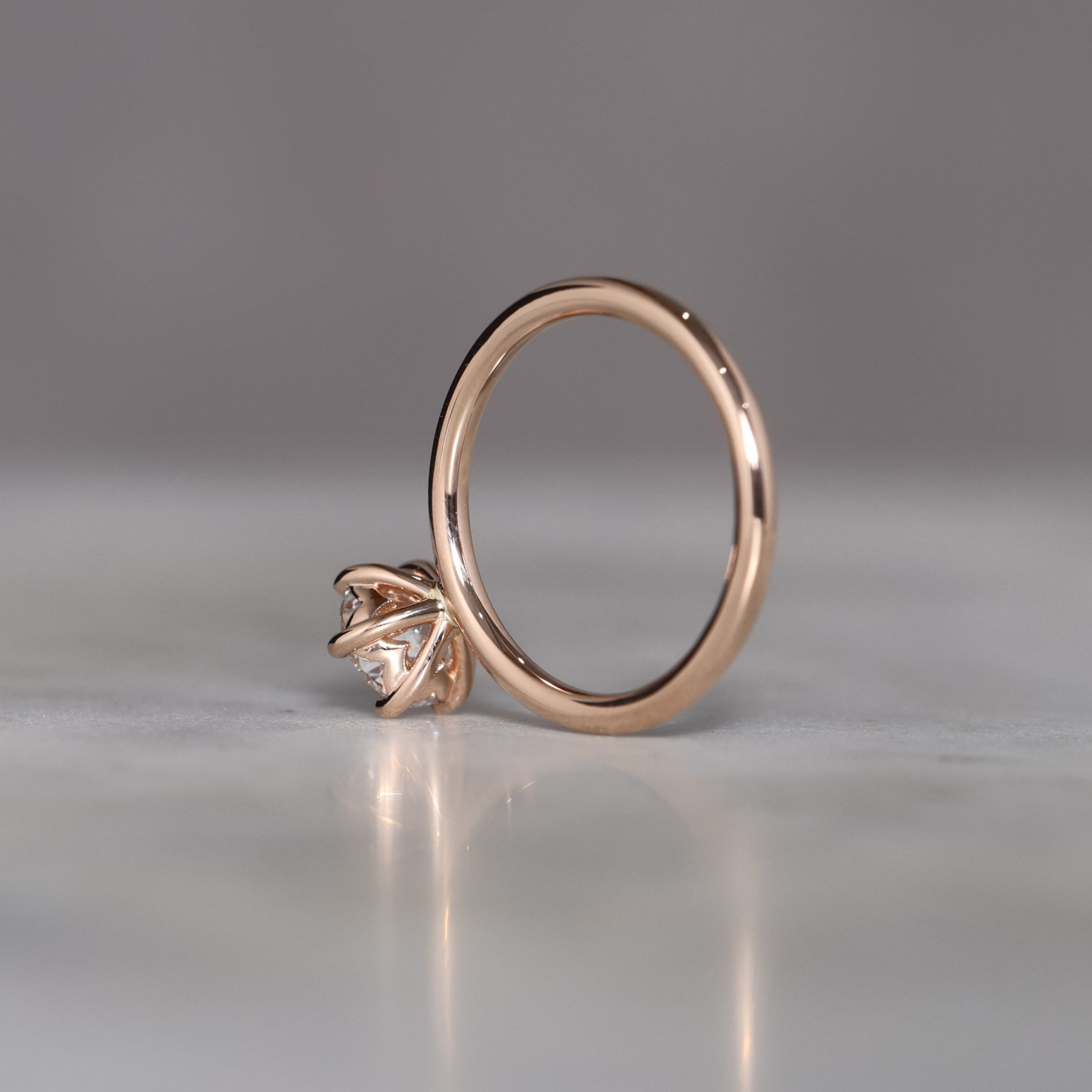 1.08ct round cut white diamond engagement ring