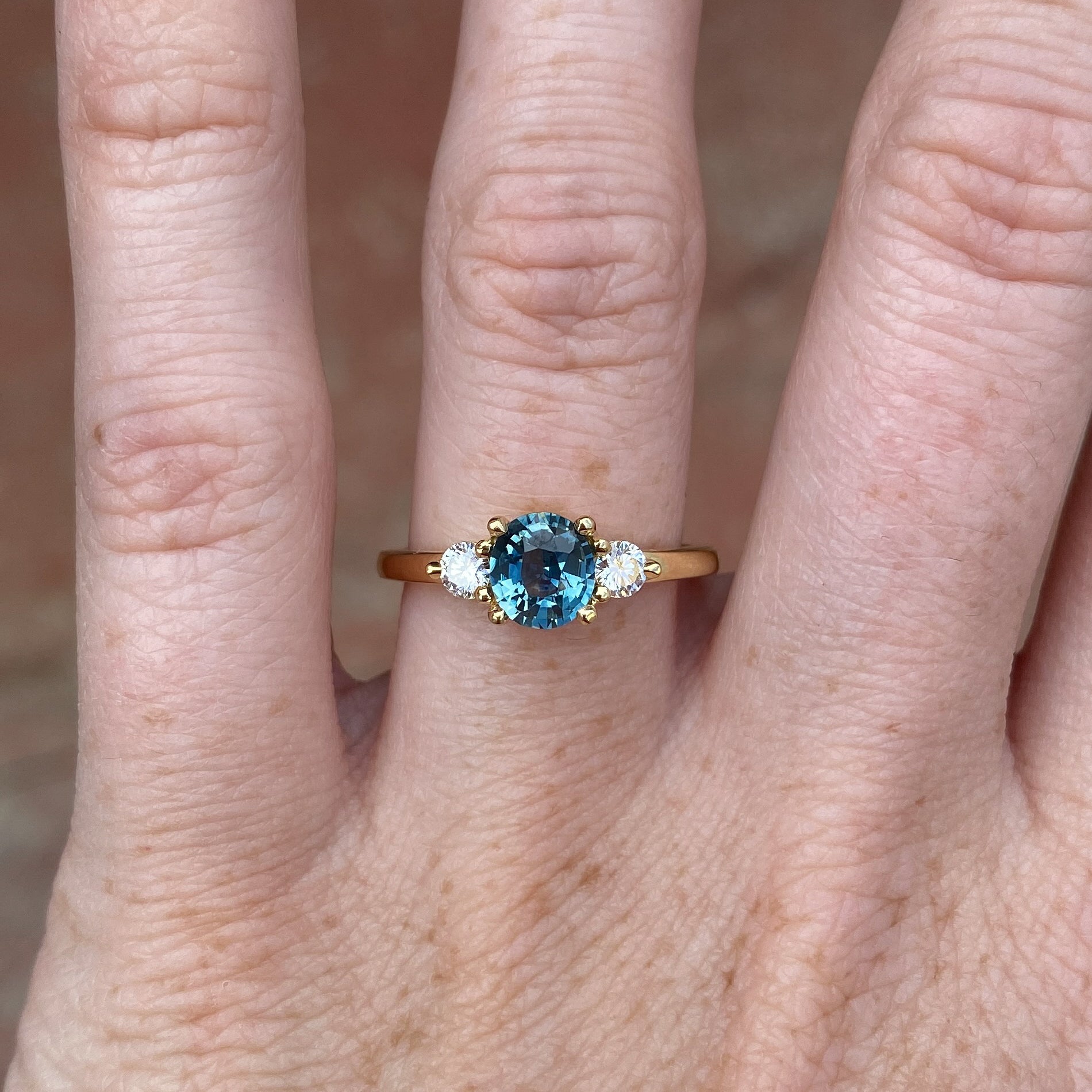 LUNAR TRILOGY / 1.11CT OVAL MONTANA SAPPHIRE ENGAGEMENT RING