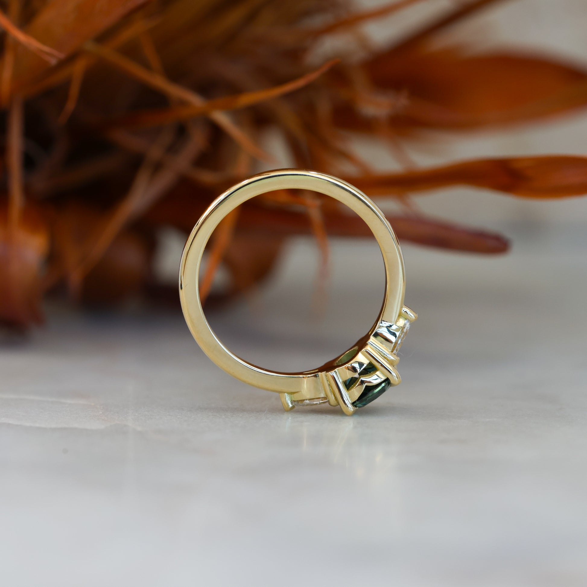 1.12ct cushion cut australian sapphire engagement ring