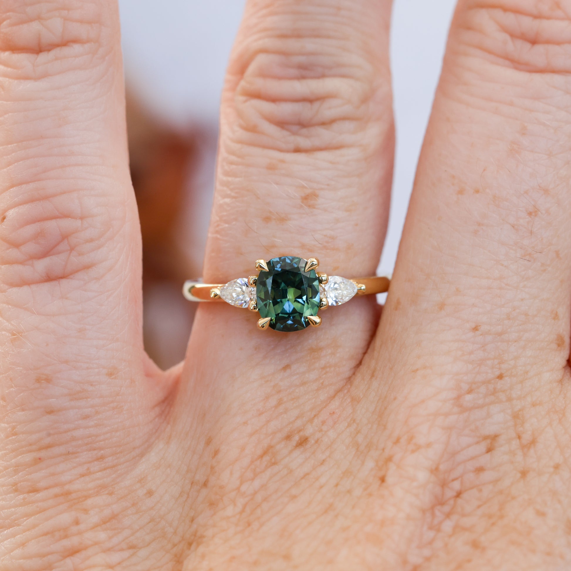 1.12ct cushion cut australian sapphire engagement ring