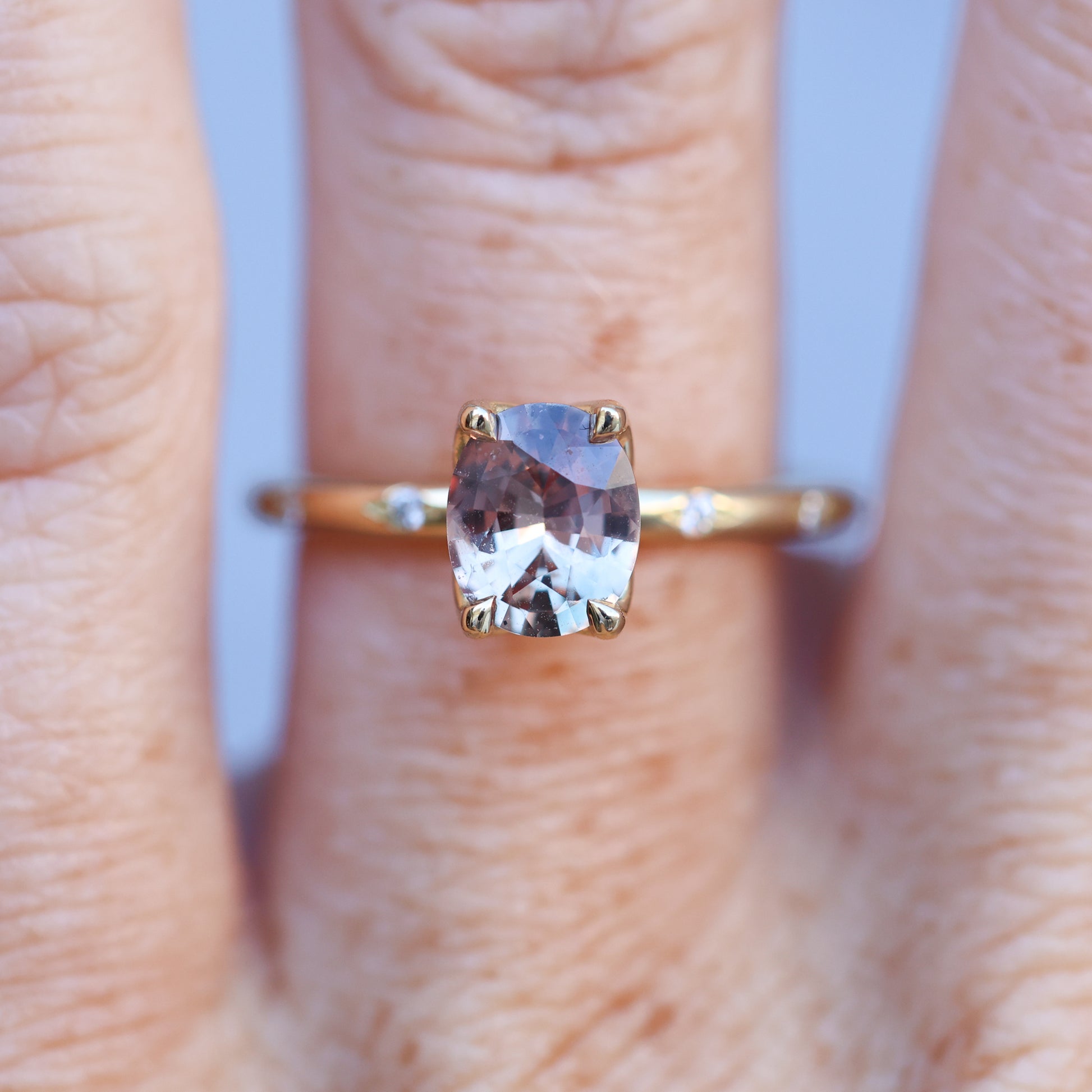 LOTUS STARDUST | 1.15CT OVAL CUT MADAGASCAN SAPPHIRE ENGAGEMENT RING