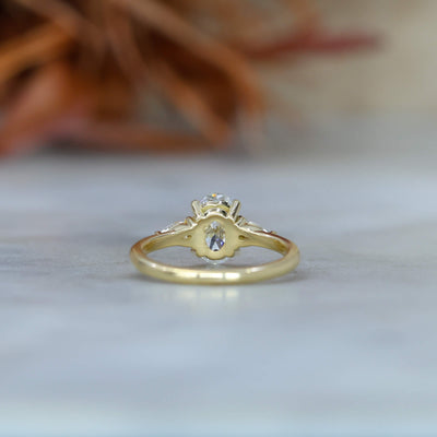 1.18ct Oval Lab Diamond trilogy Engagement ring