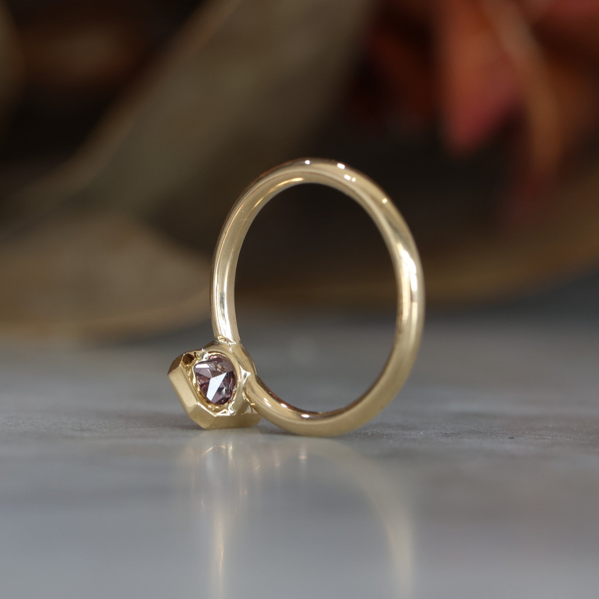 1.18ct Pink Sapphire Bezel engagement ring