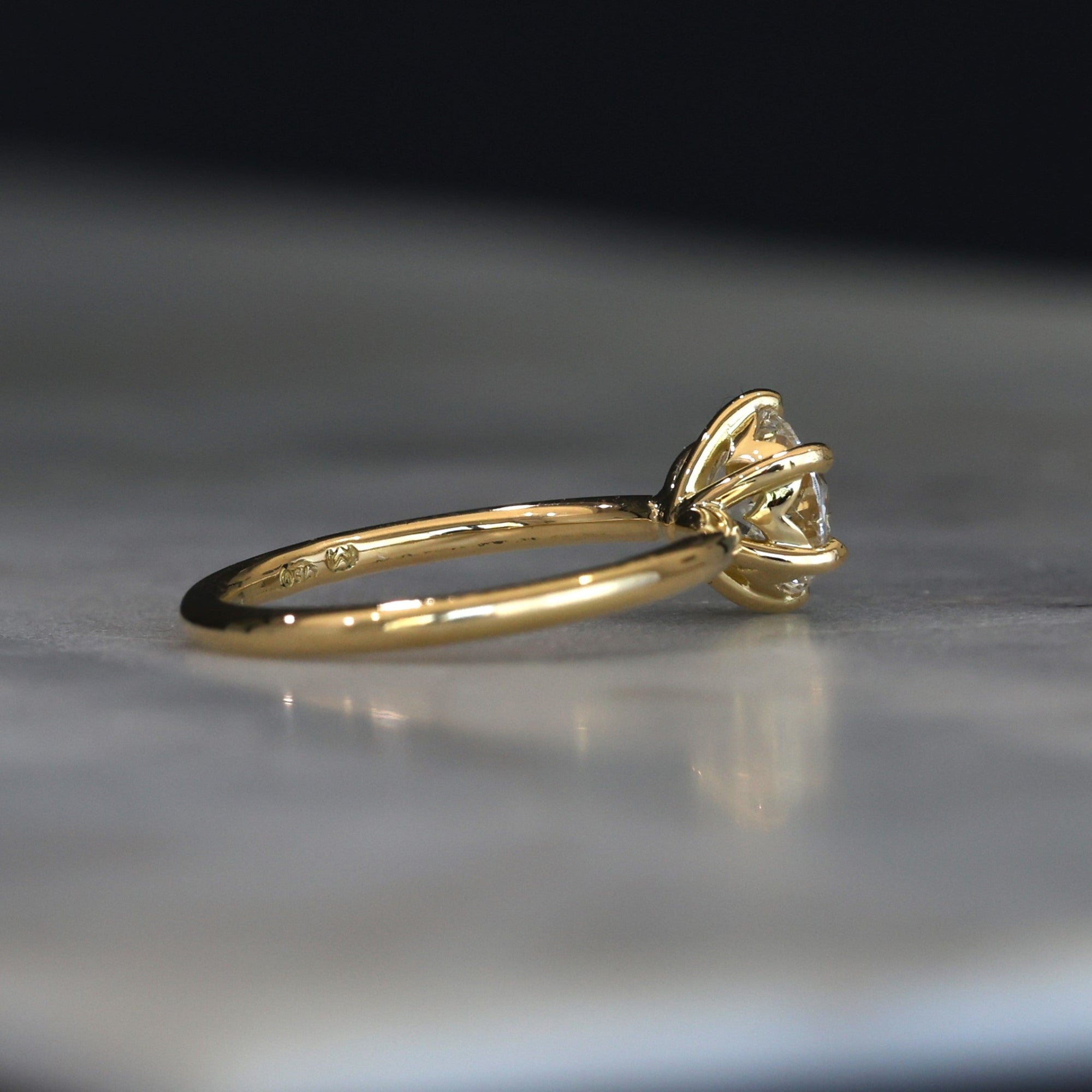 1.24ct Old European Style Cut Diamond engagement ring back view