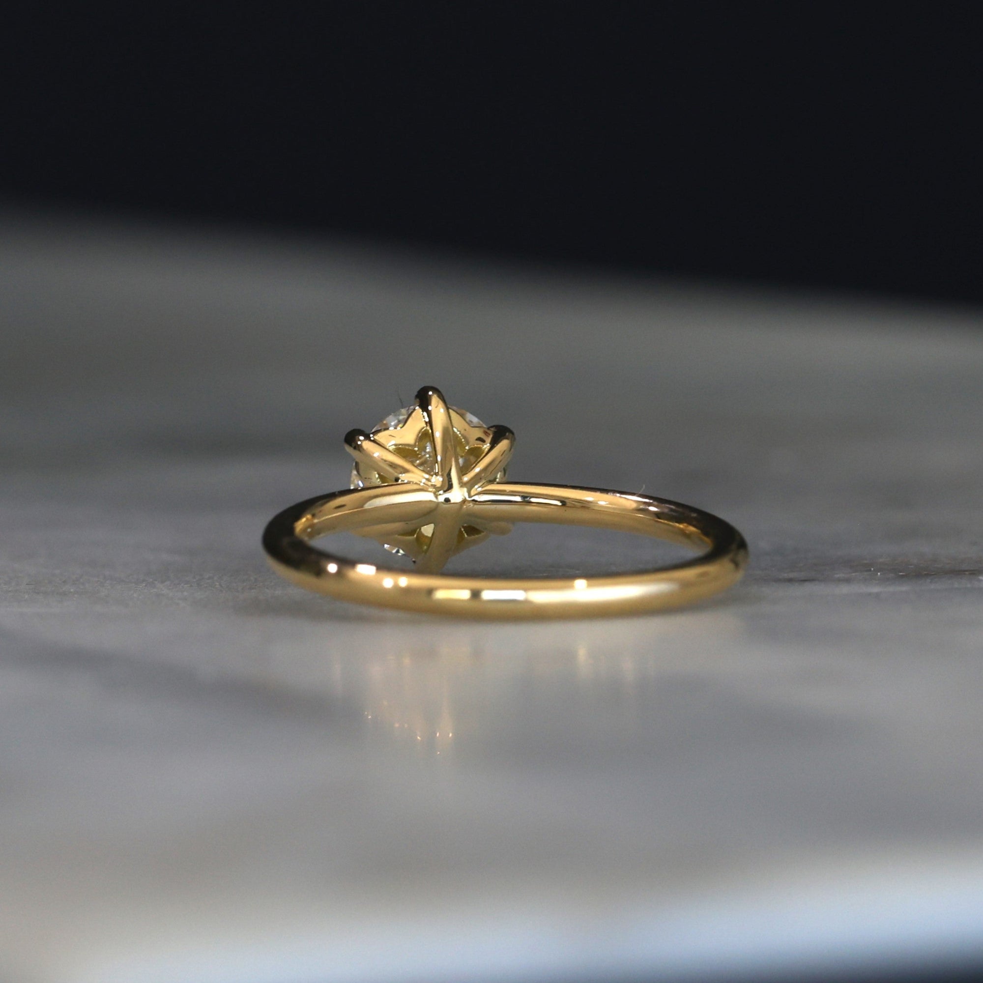 1.24ct Old European Style Cut Diamond engagement ring back view