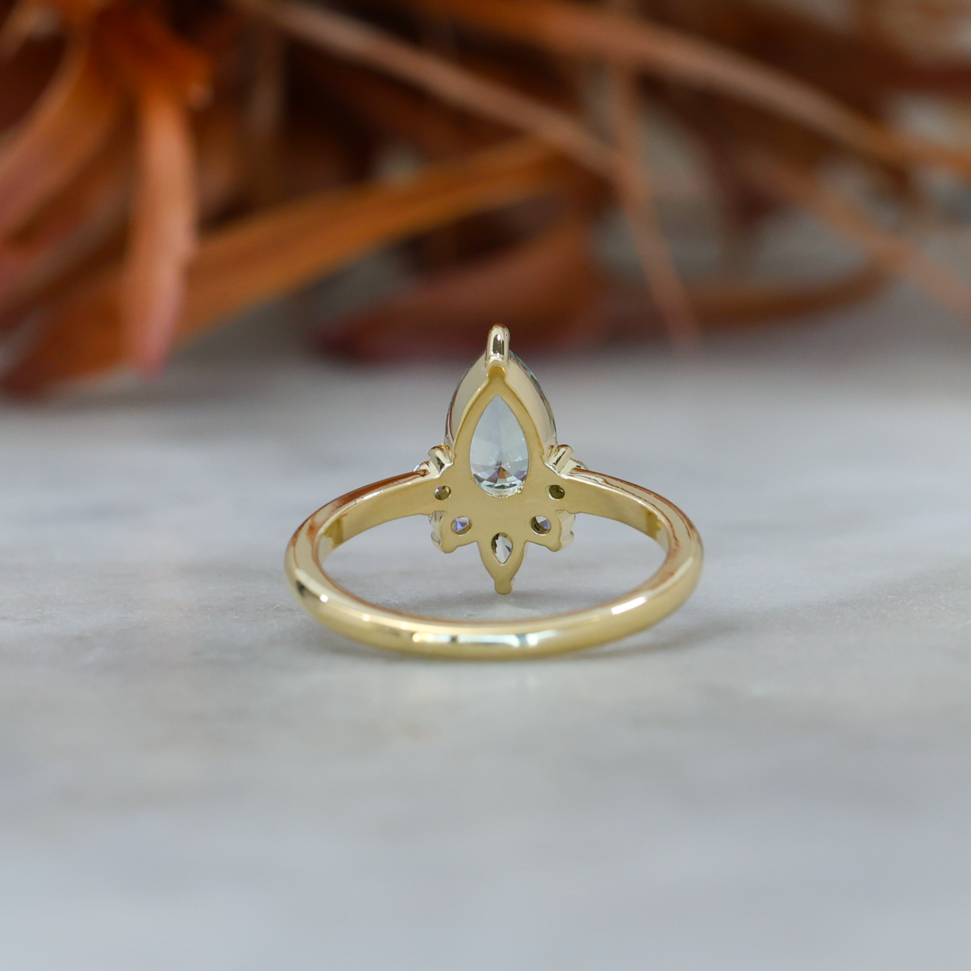 1.32ct madagascan Sapphire & Diamond half halo engagement ring