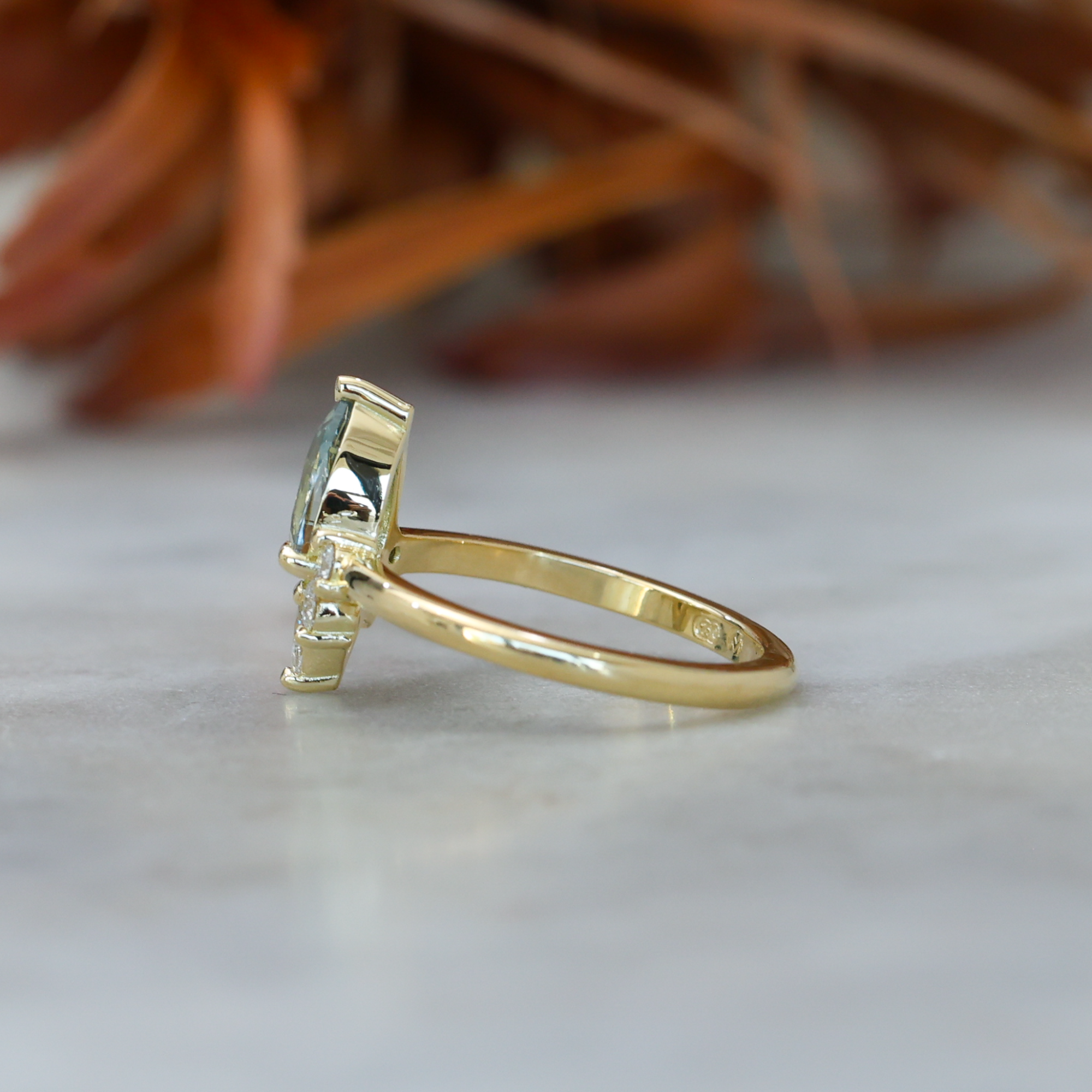 1.32ct madagascan Sapphire & Diamond half halo engagement ring