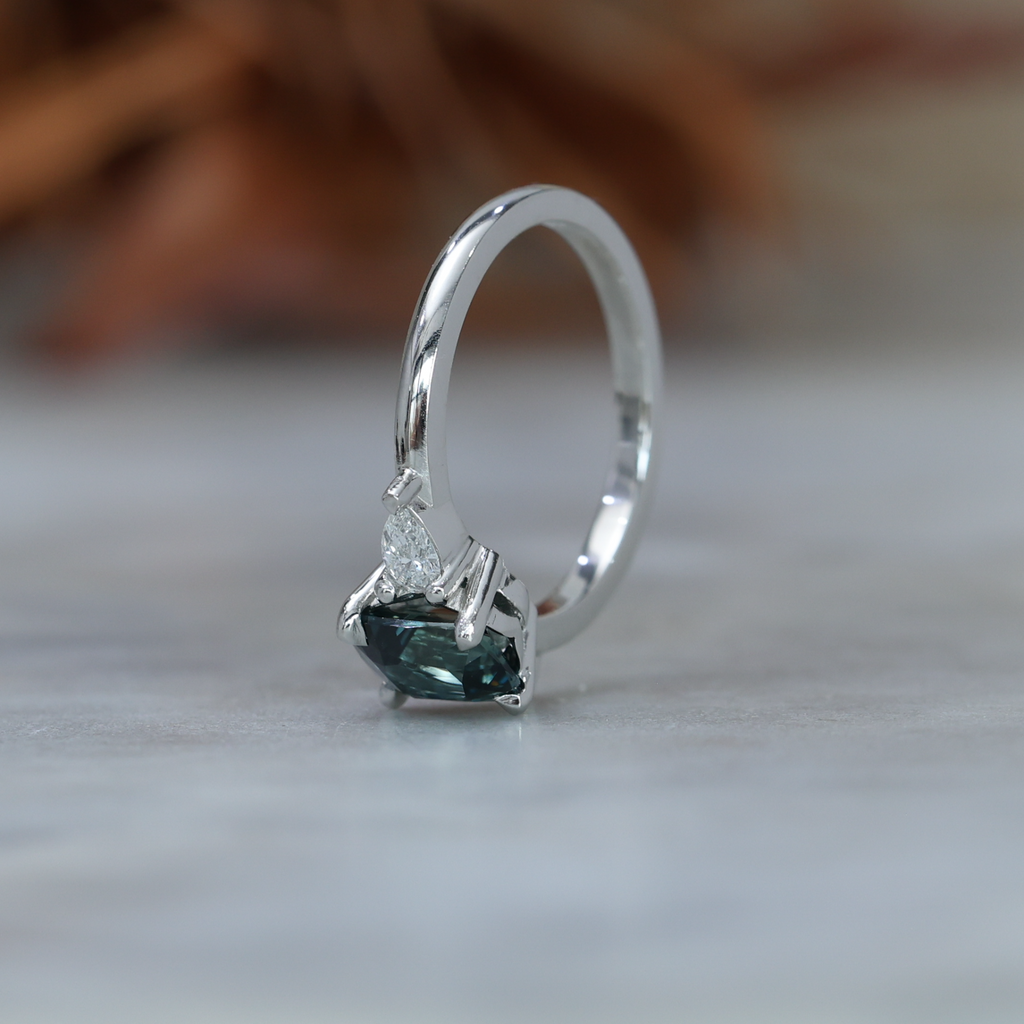 1.50ct Madagascan Sapphire Trilogy Engagement ring