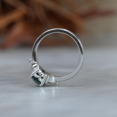 MAY TRILOGY / 1.50CT CUSHION CUT MADAGASCAN SAPPHIRE RING