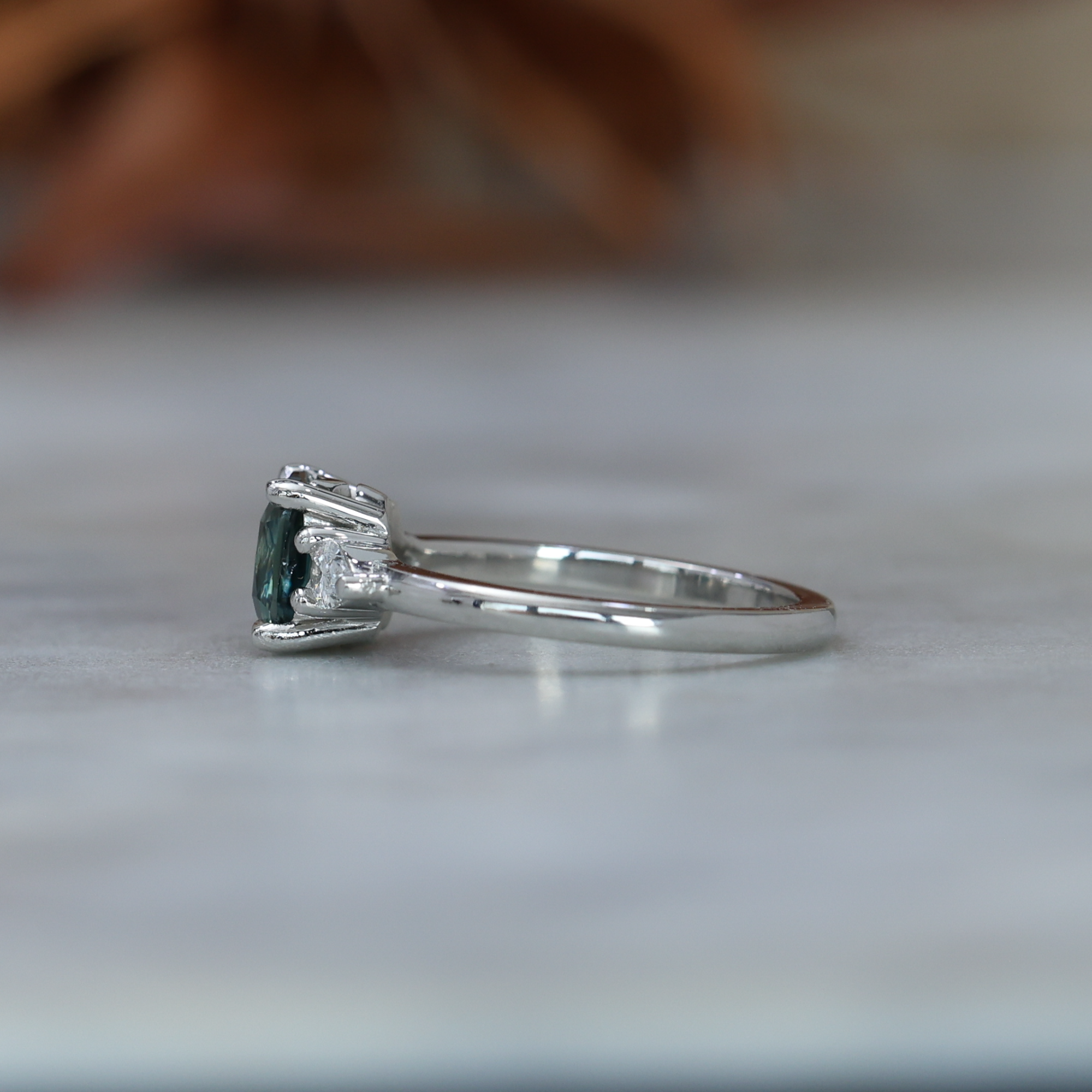 1.50ct Madagascan Sapphire Trilogy Engagement ring