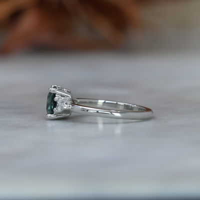 MAY TRILOGY / 1.50CT CUSHION CUT MADAGASCAN SAPPHIRE RING