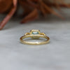 1.51ct Madagascan Sapphire and diamond Bezel trilogy engagement ring back view
