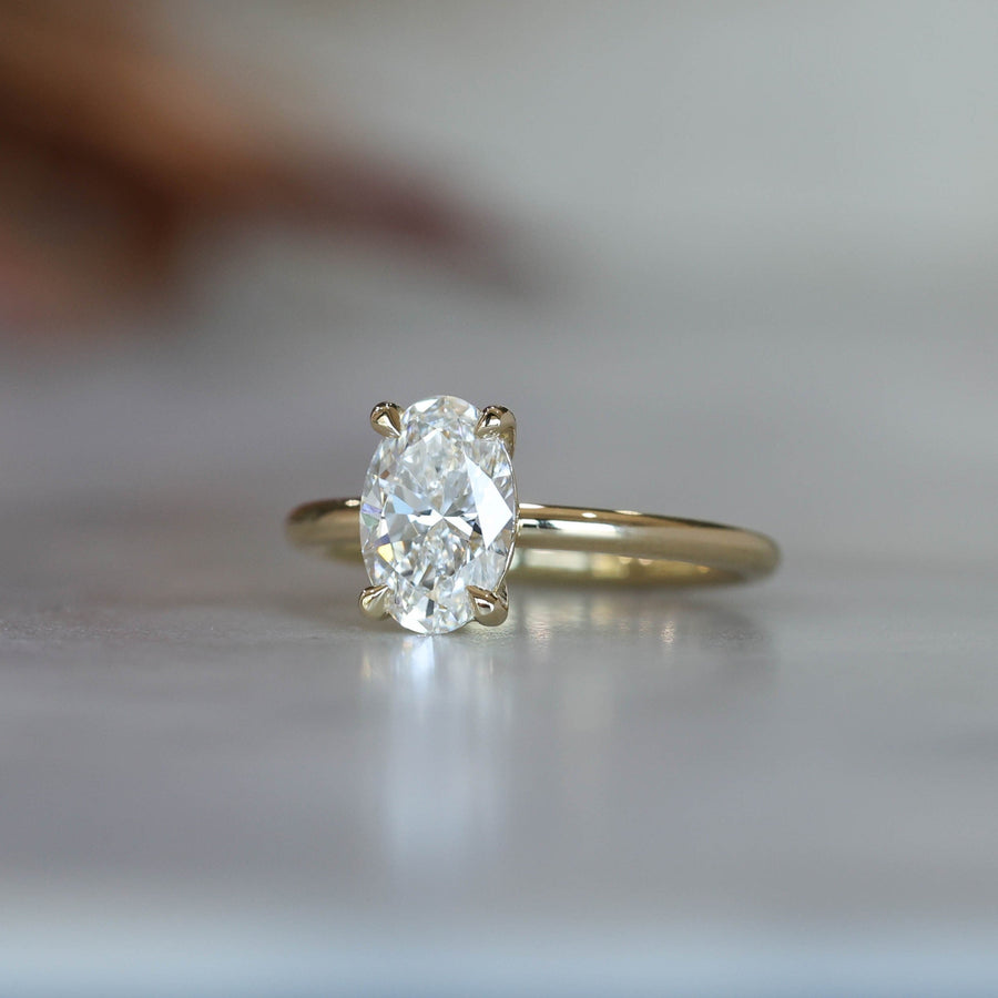 1.59ct Oval cut diamond solitaire engagement ring