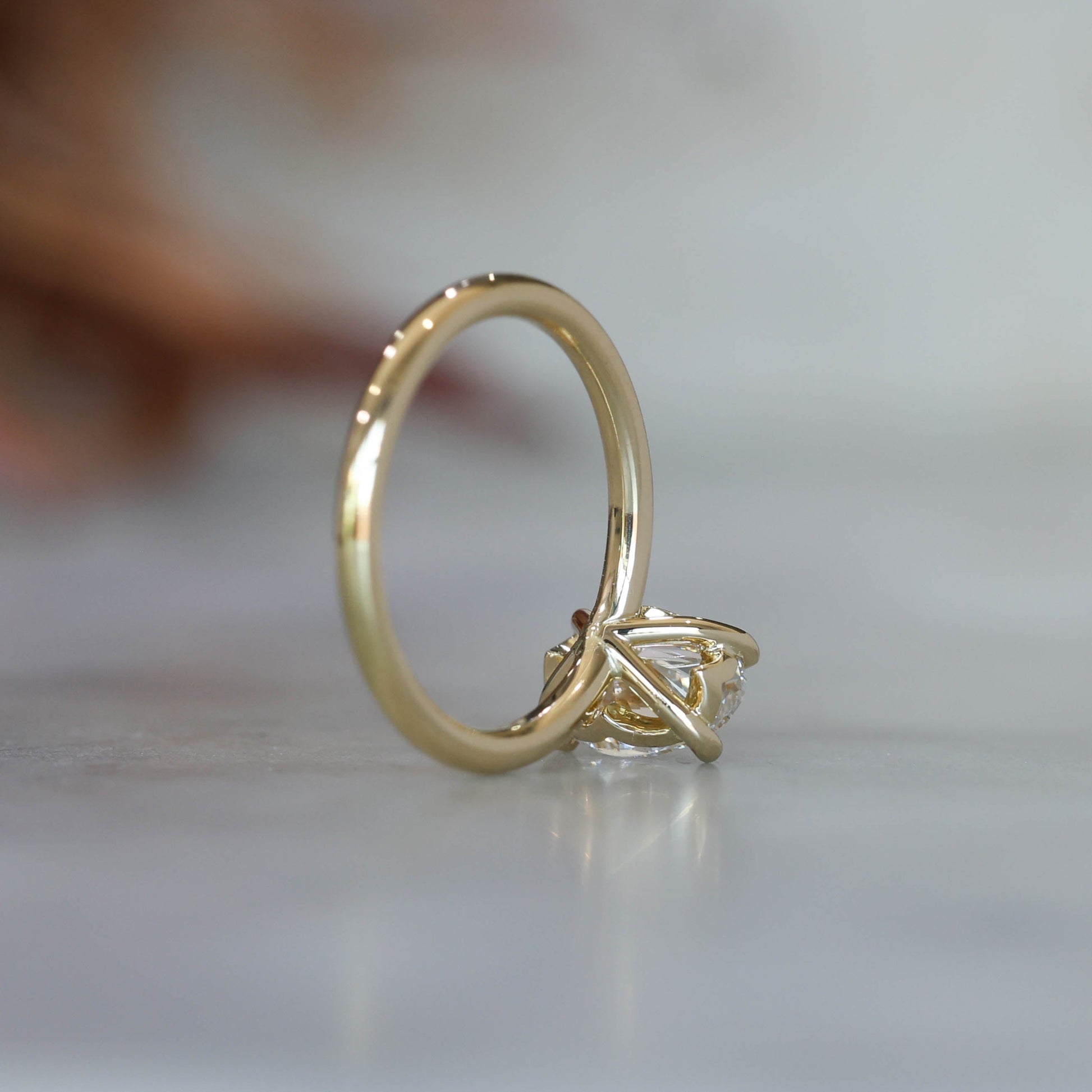 1.59ct Oval cut diamond solitaire engagement ring yellow gold