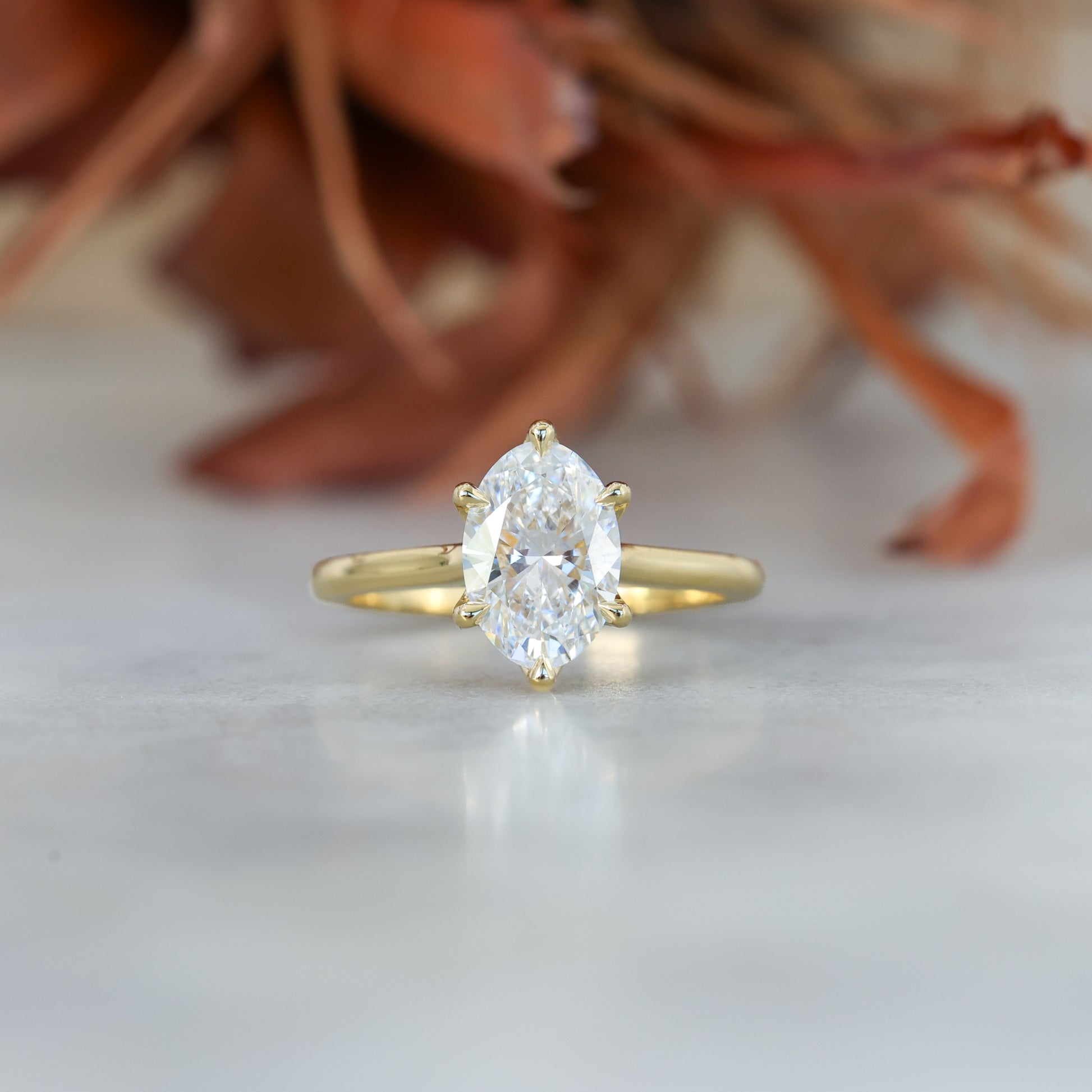 2ct oval cut diamond solitaire engagement ring