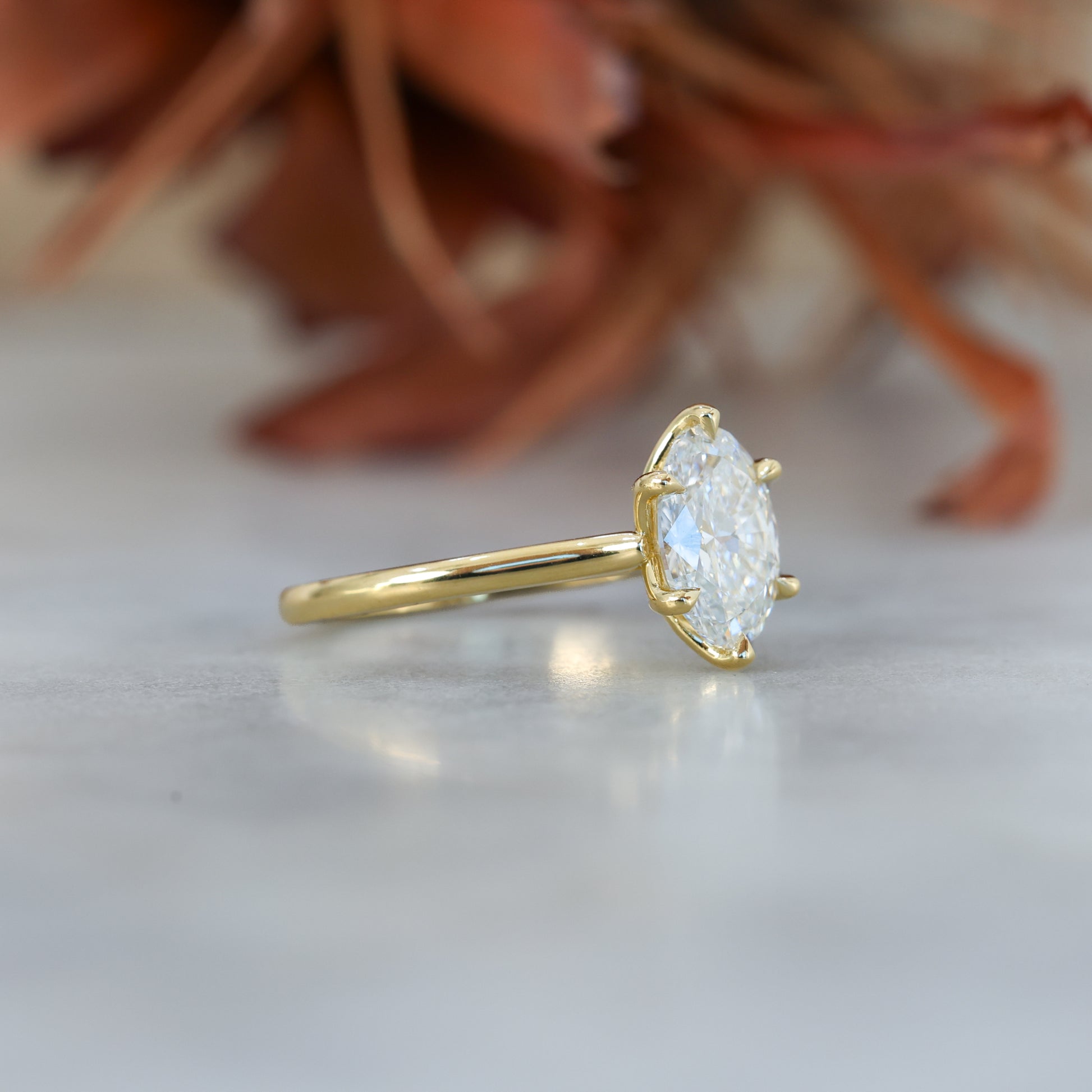 2ct oval cut diamond solitaire engagement ring