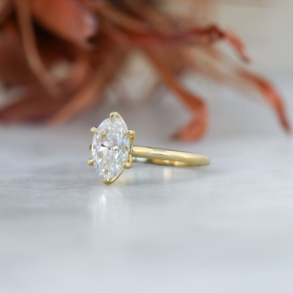 2ct oval cut diamond solitaire engagement ring