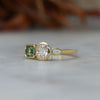 Sapphire and diamond asymmetric cluster ring, crafted in 18ct yellow gold
