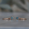 4mm Montana Sapphire hoop earrings rose gold