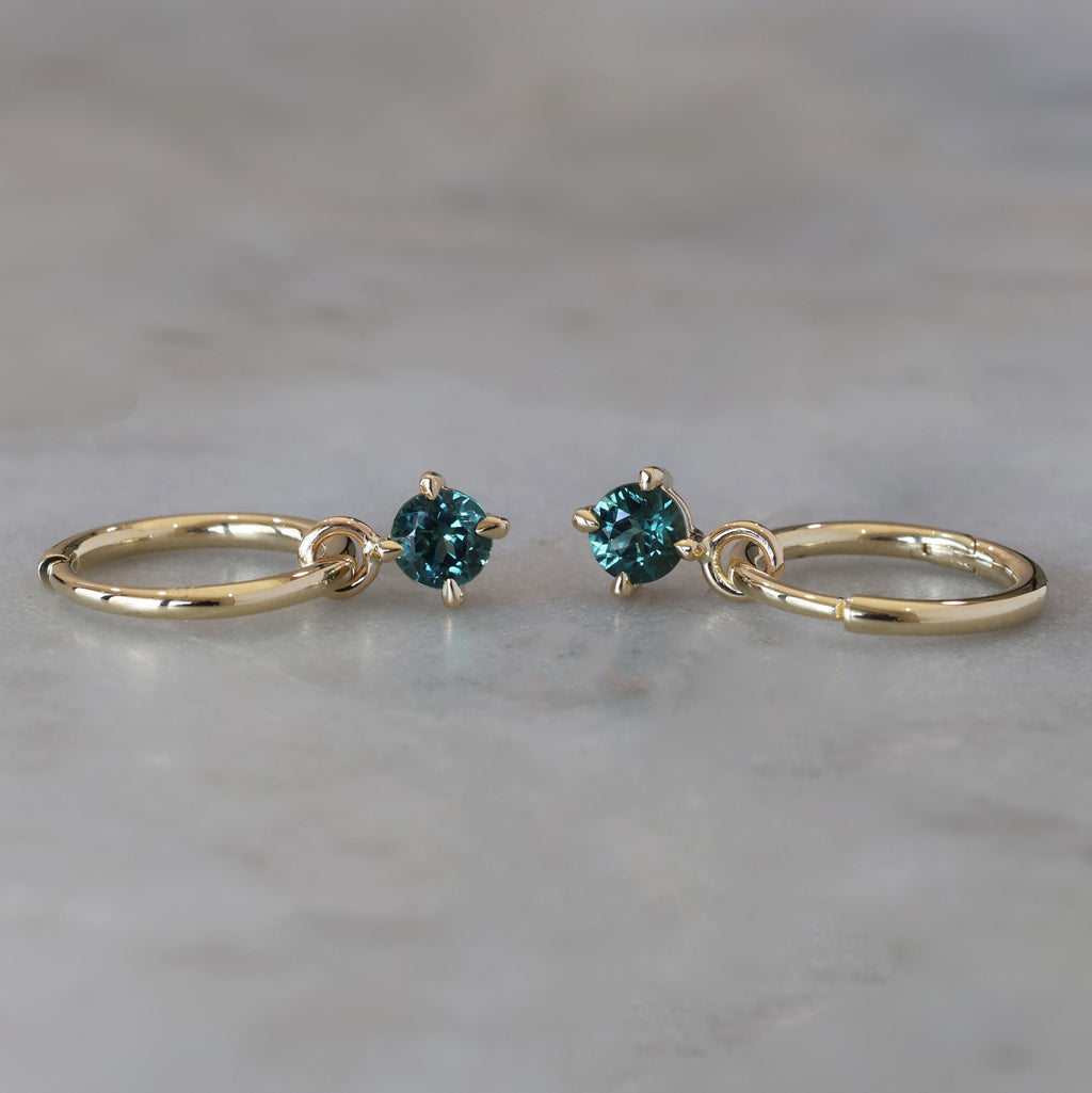 4mm australian parti sapphire hoop earrings