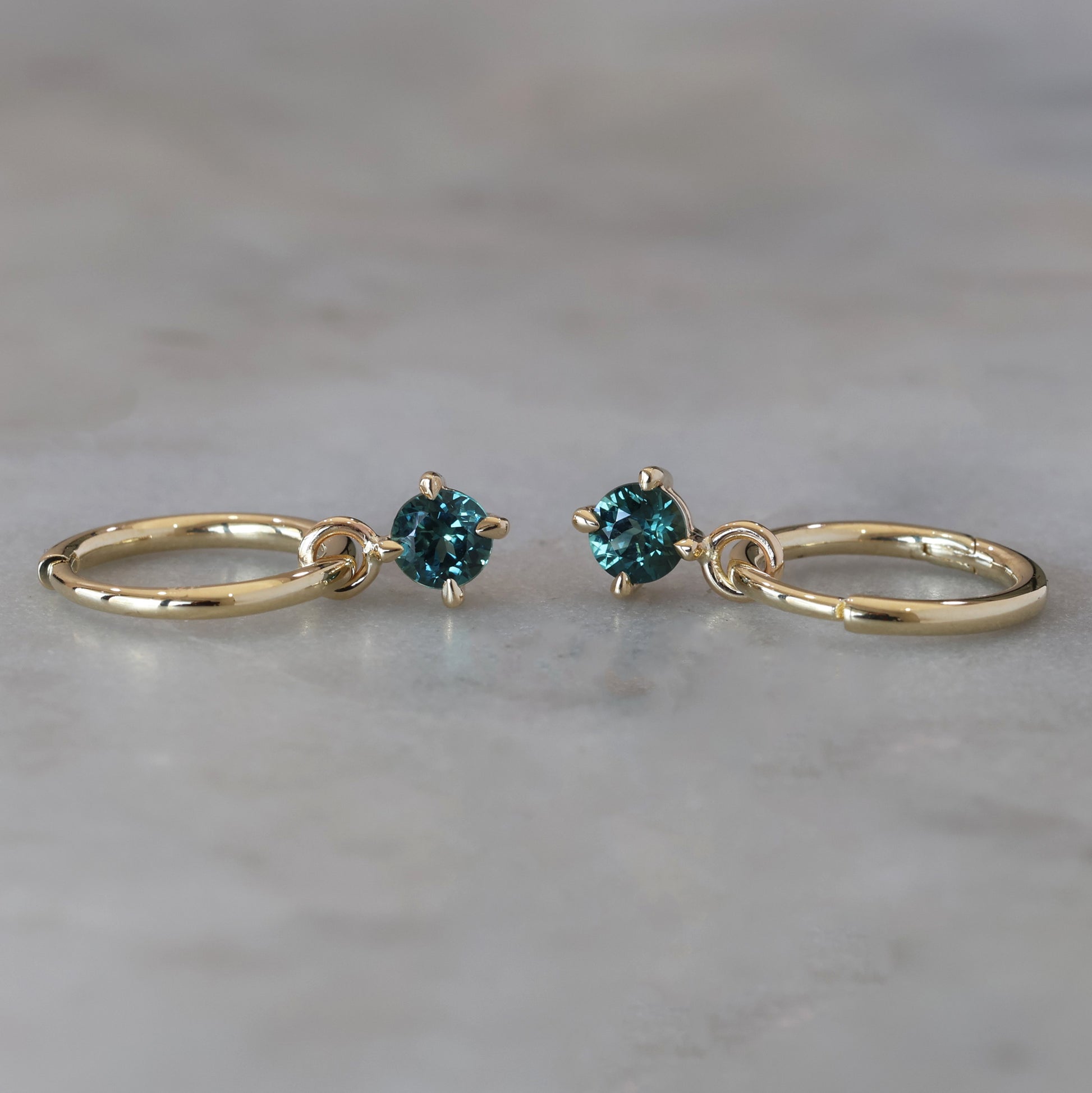 4mm australian parti sapphire hoop earrings